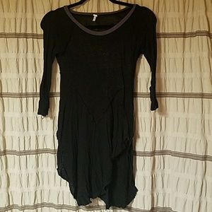 Free people black handkerchief hem top XS